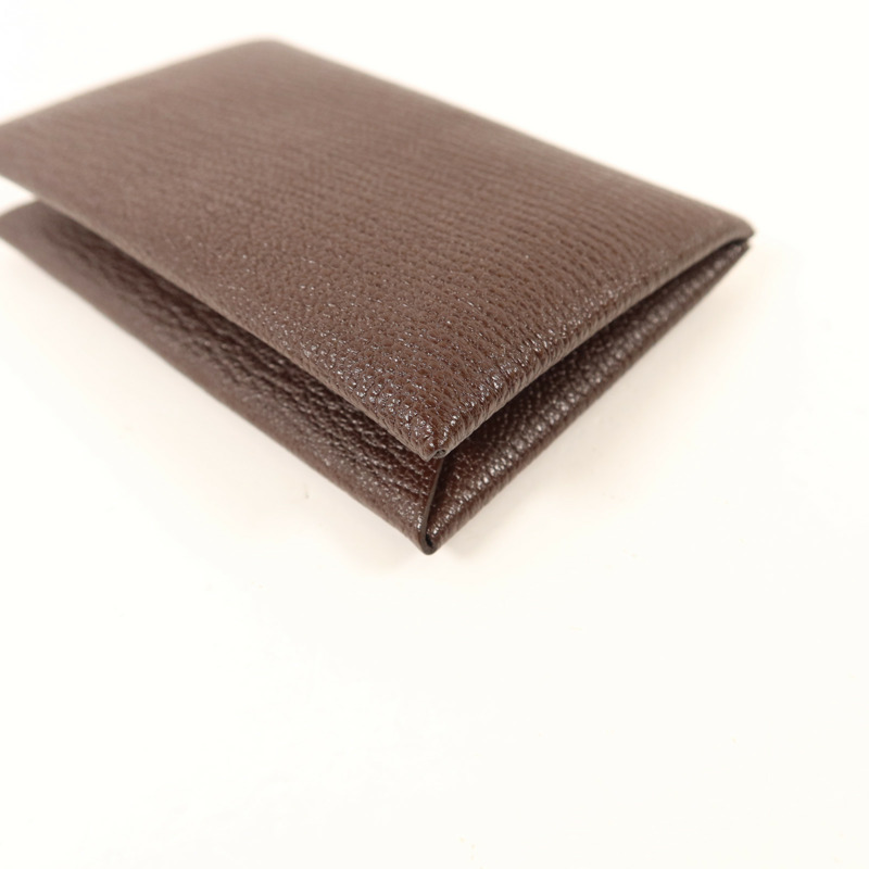 HERMES Chevre皮革Calvi Card Case銀扣卡片套Terre-12