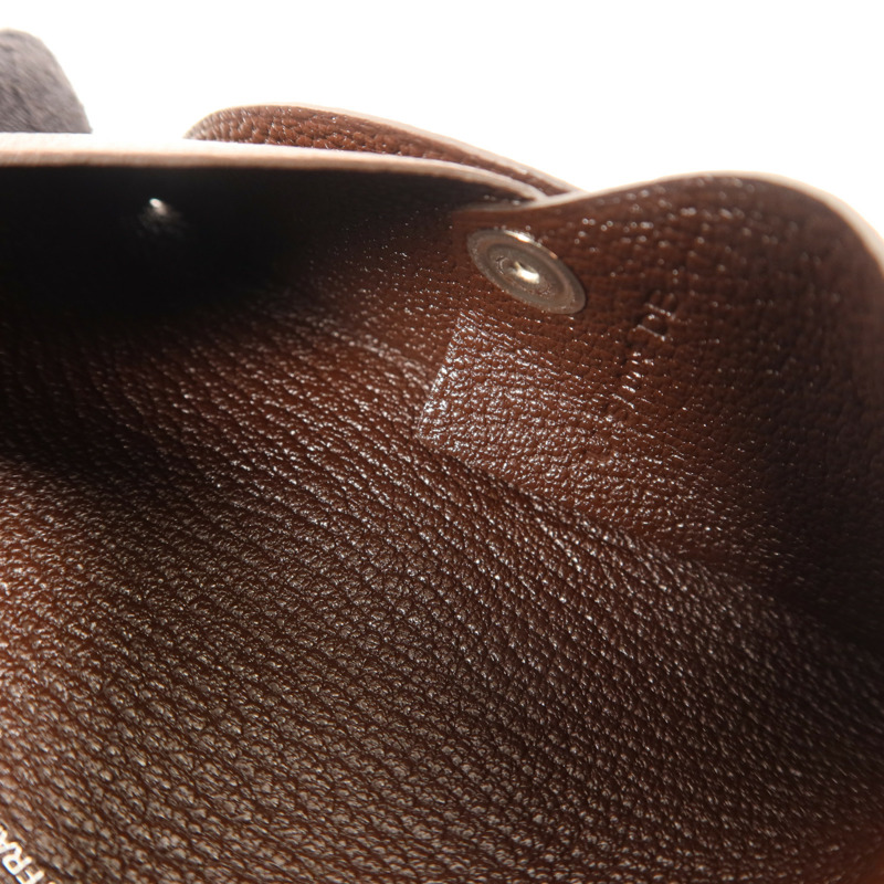 HERMES Chevre皮革Calvi Card Case銀扣卡片套Terre-14