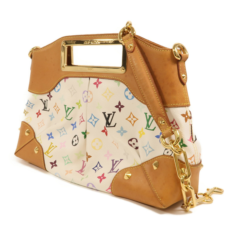 LOUIS VUITTON Monogram Multicolore Judy MM金扣鏈帶手挽肩背兩用袋-2
