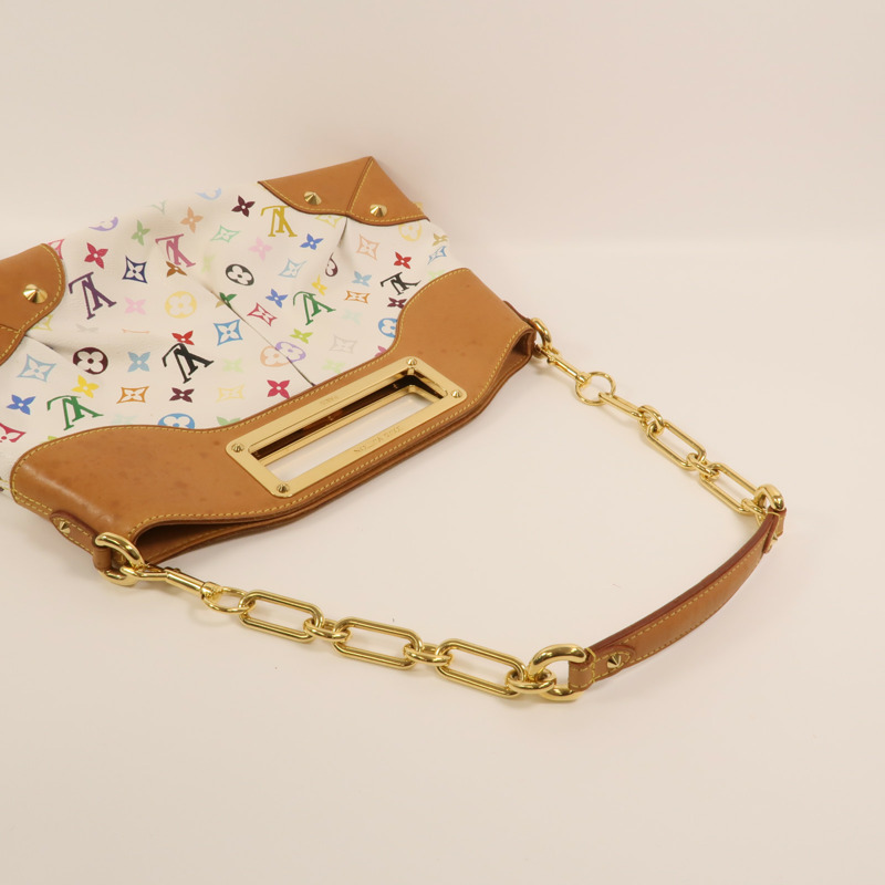 LOUIS VUITTON Monogram Multicolore Judy MM金扣鏈帶手挽肩背兩用袋-7