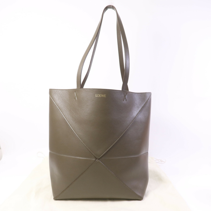 LOEWE 牛皮皮革Puzzle Fold Tote手挽袋-8