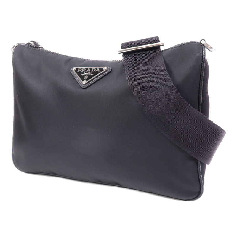 PRADA 尼龍Messenger Bag銀扣肩背袋-2