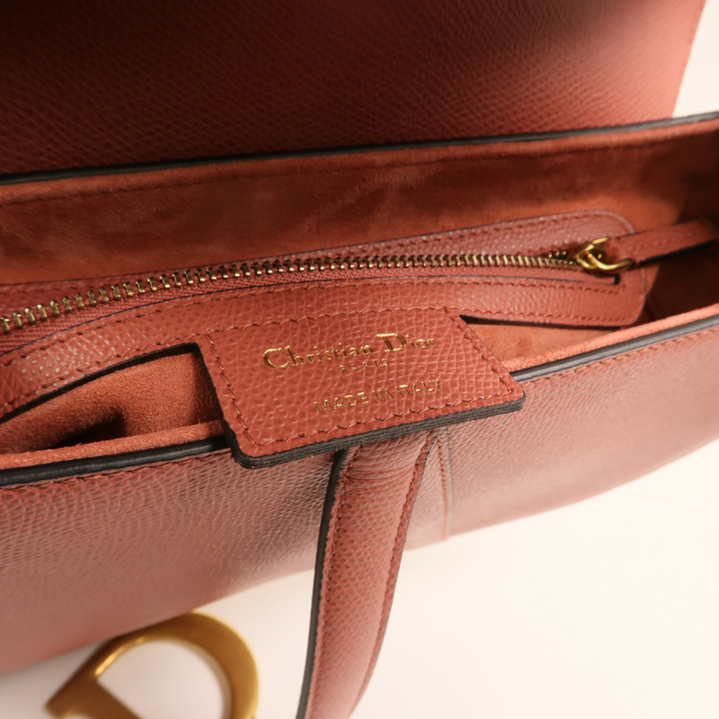 Dior 牛皮皮革Saddle Medium金扣肩背袋-5