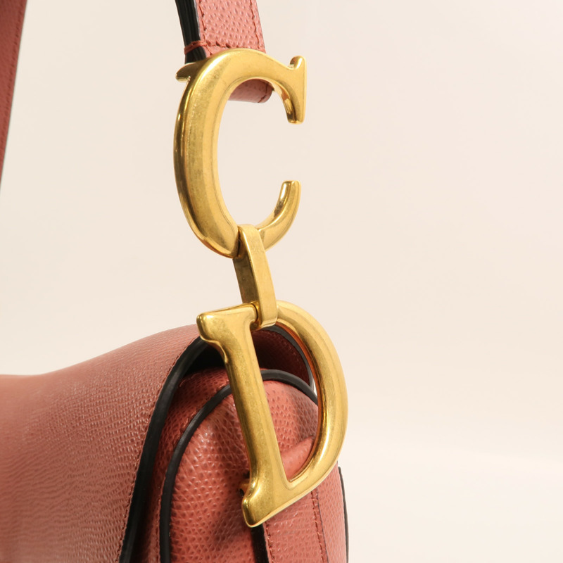 Dior 牛皮皮革Saddle Medium金扣肩背袋-10