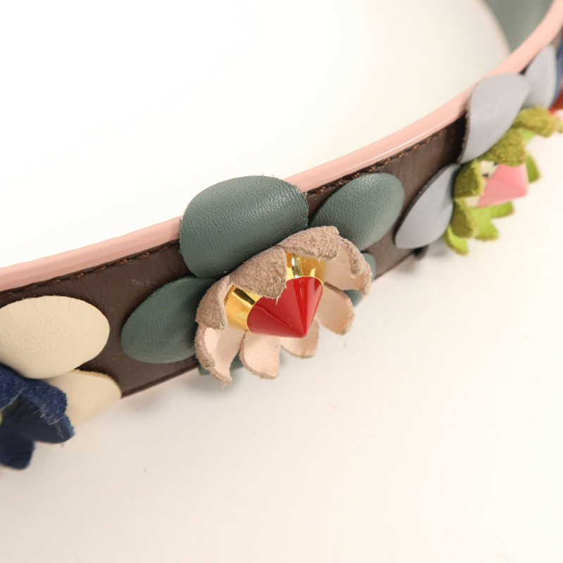 FENDI 牛皮皮革Shoulder Strap銀扣肩帶-8