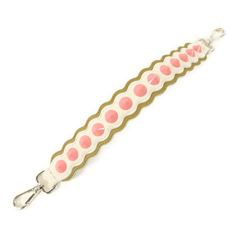 FENDI 牛皮皮革Hand Strap銀扣手挽帶-3