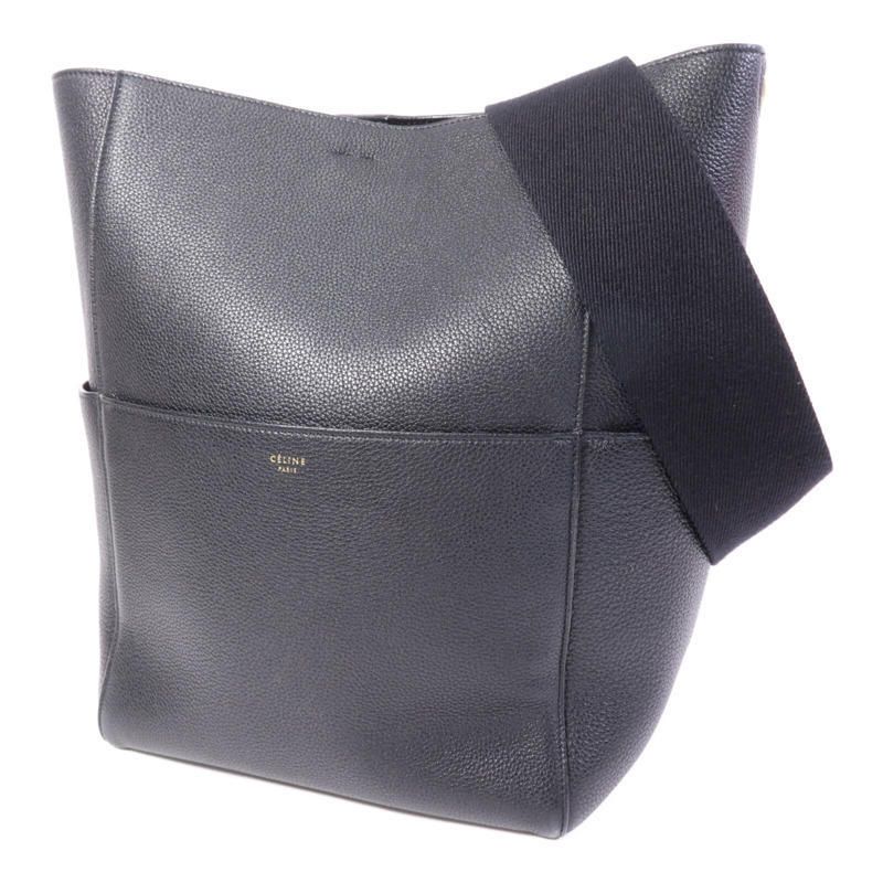 CELINE 牛皮皮革Sangle Bucket Large金扣肩背袋-2