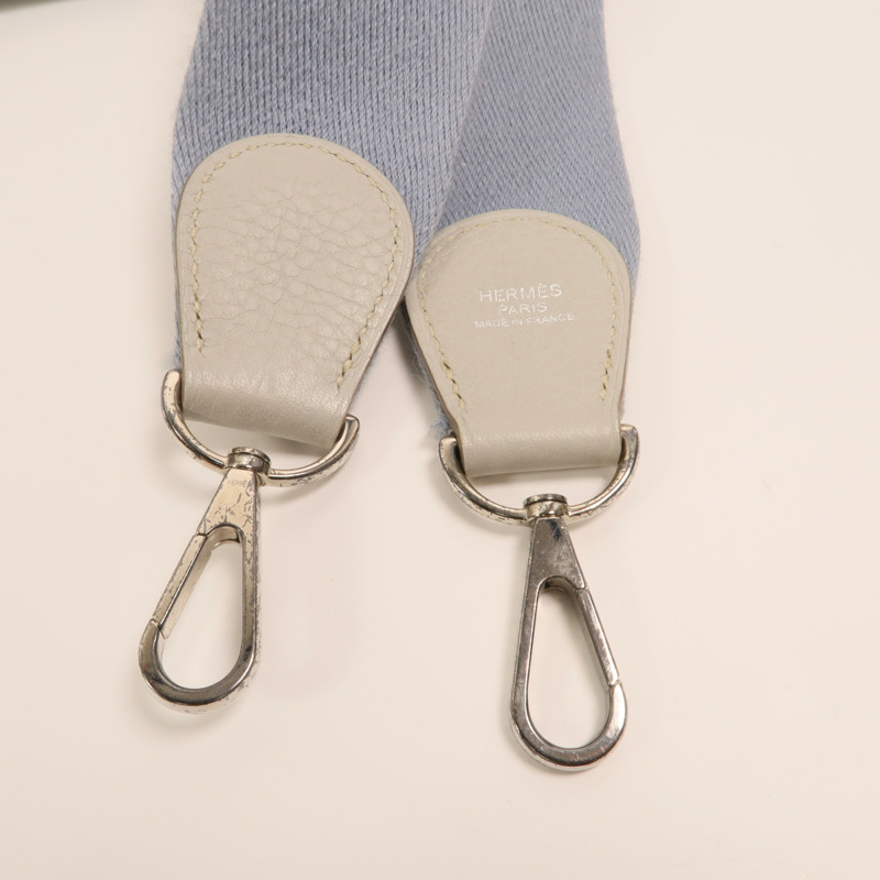 HERMES Clemence皮革Evelyne PM銀扣肩背袋Gris Perle-14