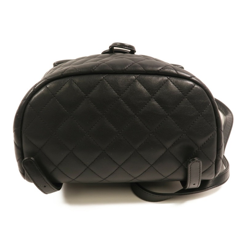 CHANEL 羊皮皮革Backpack Small金扣背包-3