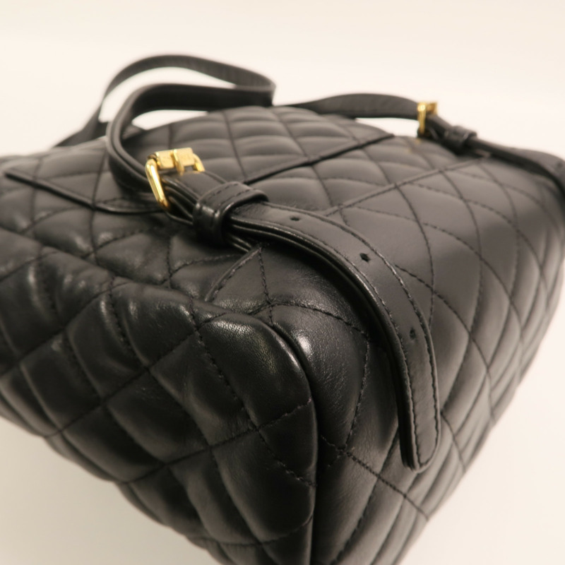 CHANEL 羊皮皮革Backpack Small金扣背包-14