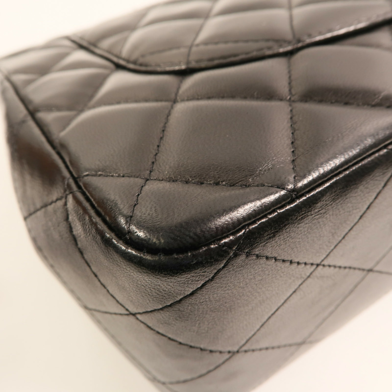 CHANEL 羊皮皮革Large Classic銀扣鏈帶肩背袋-14