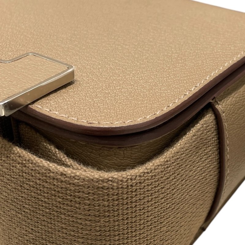 HERMES 愛馬仕 GETA 木屐包 山羊皮 大象灰 銀扣-6