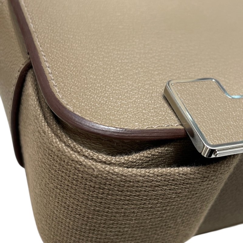 HERMES 愛馬仕 GETA 木屐包 山羊皮 大象灰 銀扣-7