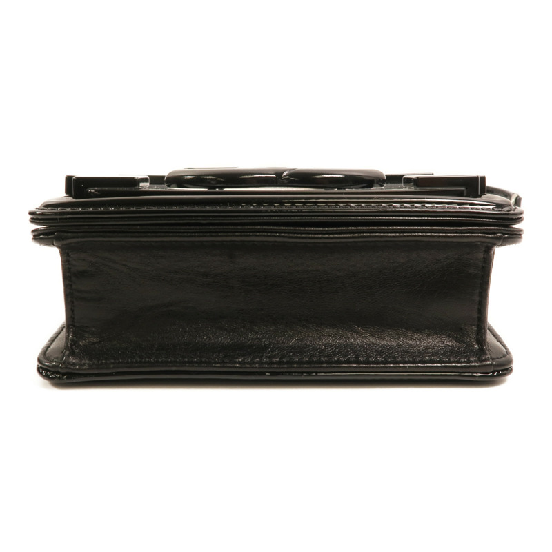 CHANEL 漆皮皮革Boy Brick Bag銀扣鏈帶肩背袋-3