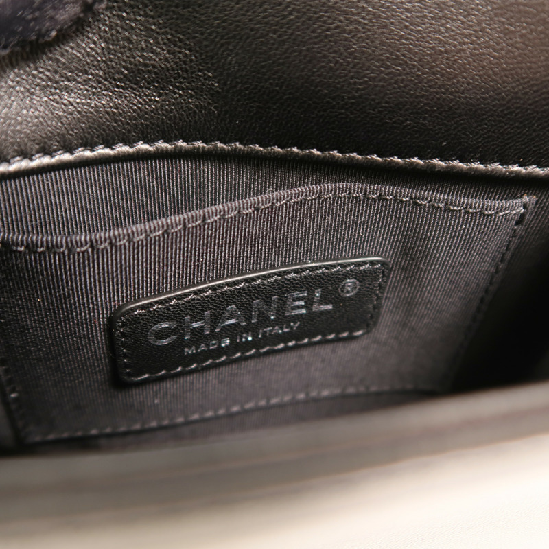 CHANEL 漆皮皮革Boy Brick Bag銀扣鏈帶肩背袋-5