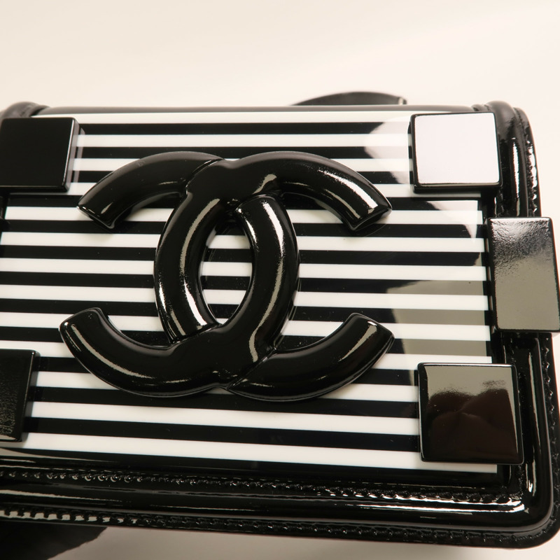 CHANEL 漆皮皮革Boy Brick Bag銀扣鏈帶肩背袋-8