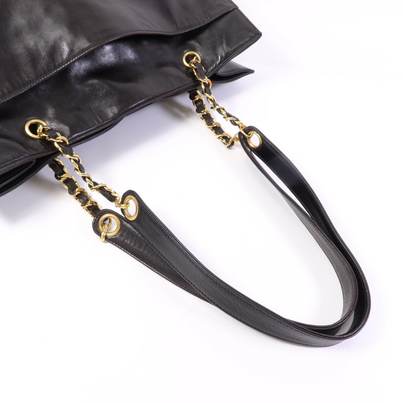 CHANEL 羊皮皮革Vintage Tote Bag金扣手挽袋-8