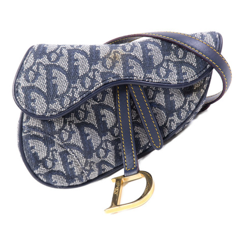 Dior 帆布Vintage Mini Saddle Belt Bag金扣肩背袋