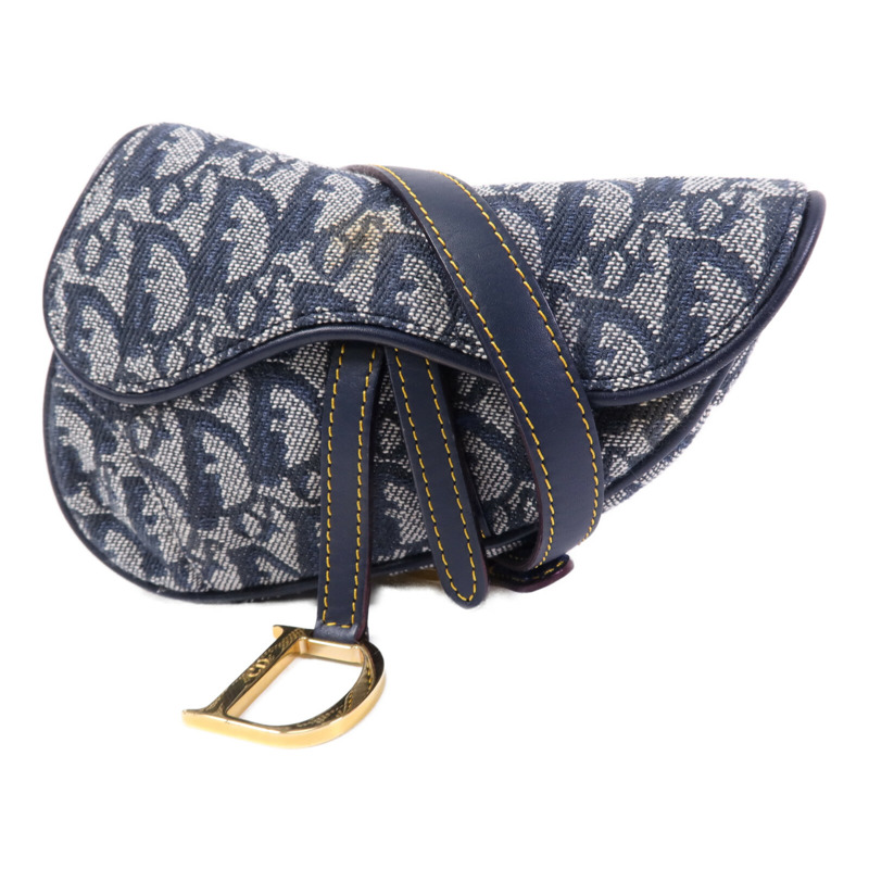 Dior 帆布Vintage Mini Saddle Belt Bag金扣肩背袋-2