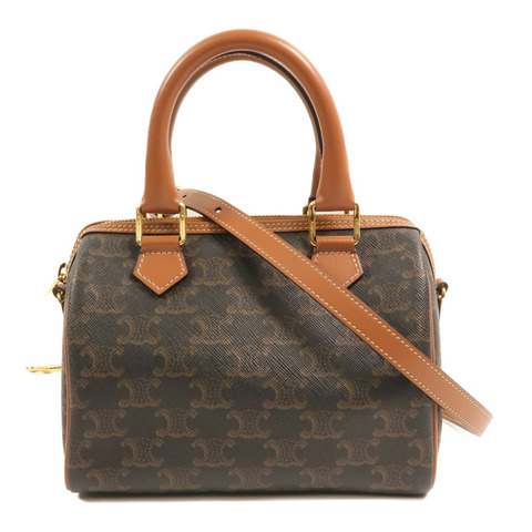 CELINE 塗層帆布Shoulder Bag金扣手挽肩背兩用袋