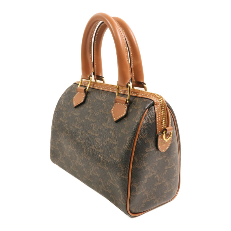 CELINE 塗層帆布Shoulder Bag金扣手挽肩背兩用袋-2