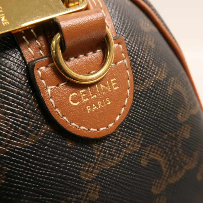 CELINE 塗層帆布Shoulder Bag金扣手挽肩背兩用袋-5