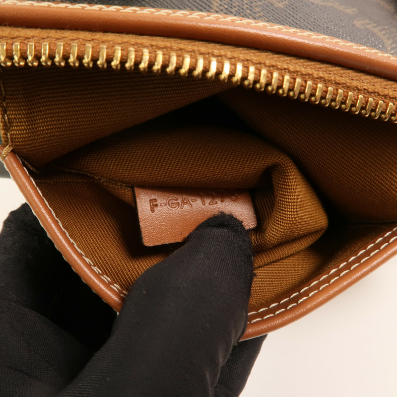 CELINE 塗層帆布Shoulder Bag金扣手挽肩背兩用袋-7