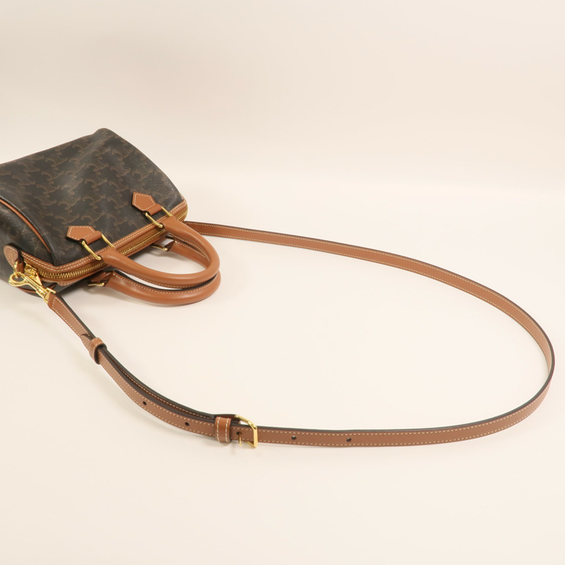 CELINE 塗層帆布Shoulder Bag金扣手挽肩背兩用袋-8