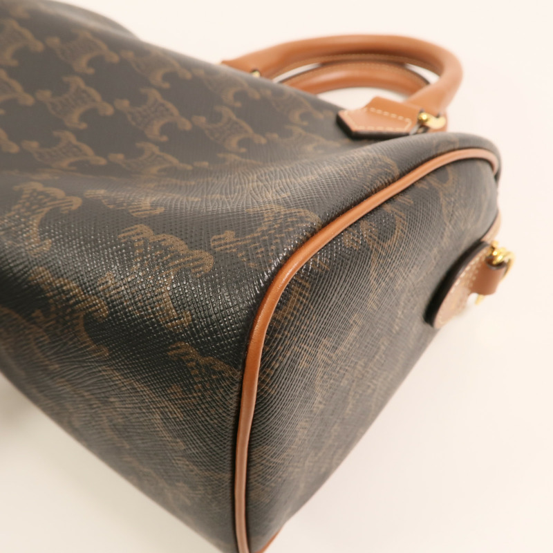 CELINE 塗層帆布Shoulder Bag金扣手挽肩背兩用袋-11