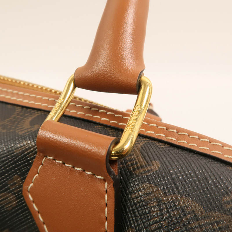 CELINE 塗層帆布Shoulder Bag金扣手挽肩背兩用袋-13