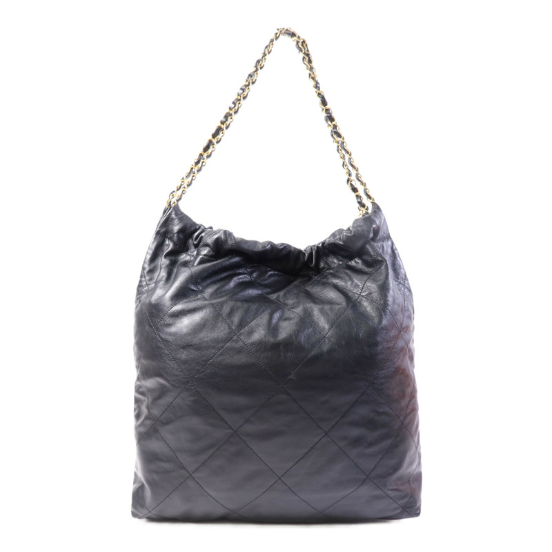 CHANEL 牛皮皮革Chanel 22 Medium金扣鏈帶肩背袋-1