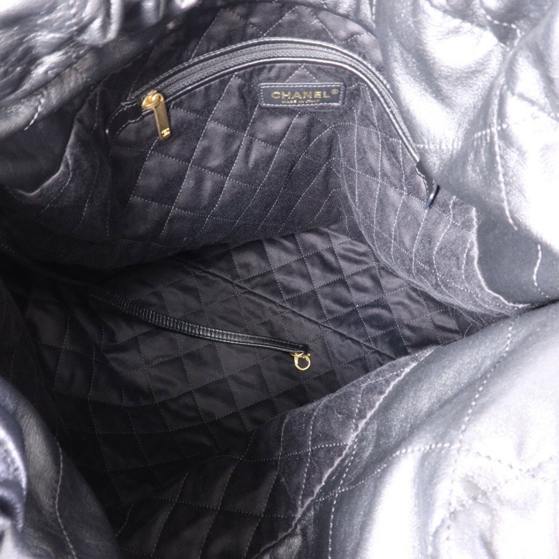 CHANEL 牛皮皮革Chanel 22 Medium金扣鏈帶肩背袋-4