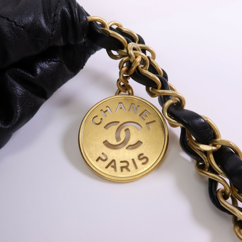 CHANEL 牛皮皮革Chanel 22 Medium金扣鏈帶肩背袋-6