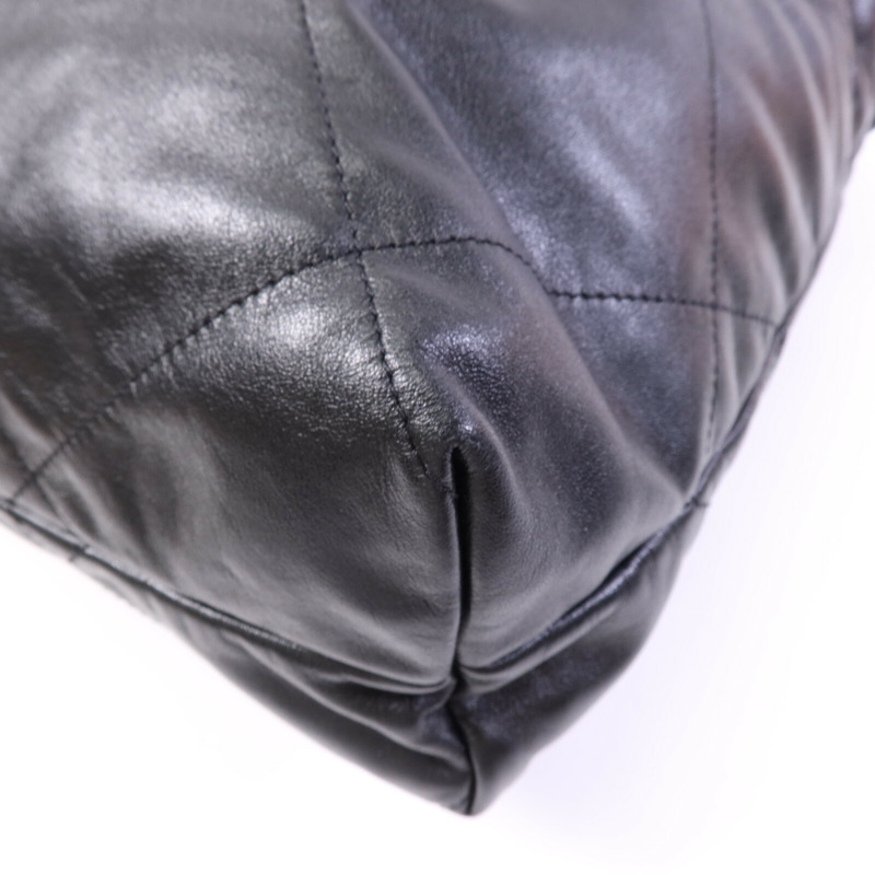 CHANEL 牛皮皮革Chanel 22 Medium金扣鏈帶肩背袋-12