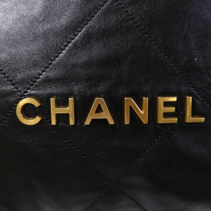 CHANEL 牛皮皮革Chanel 22 Medium金扣鏈帶肩背袋-14