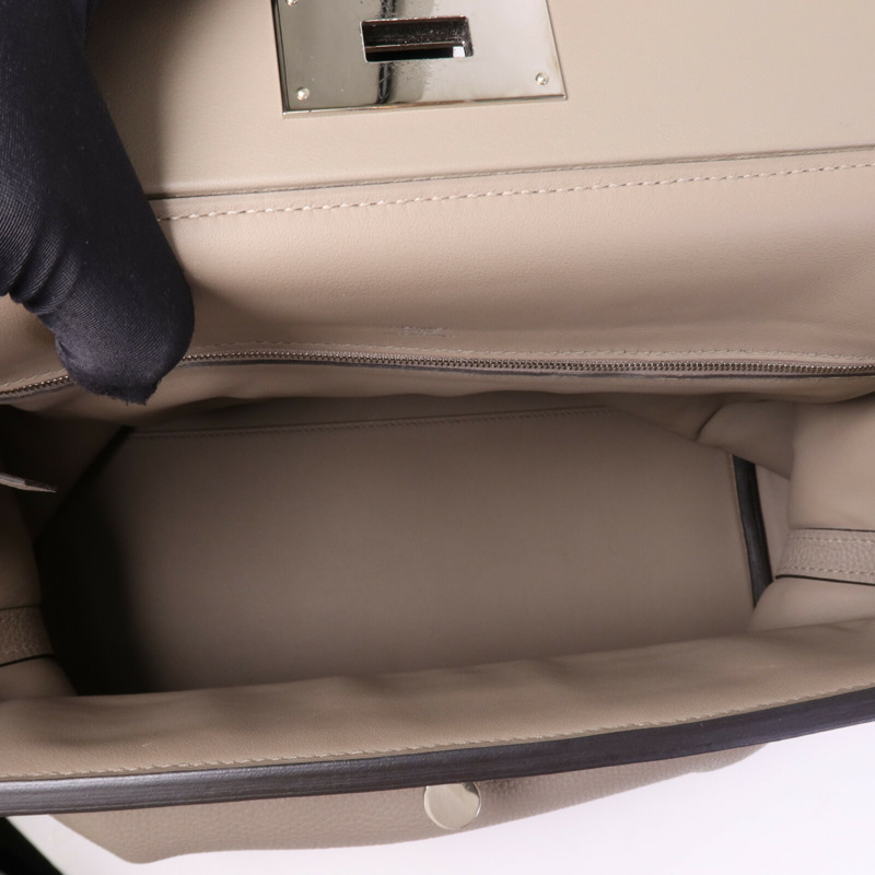 HERMES Togo皮革24/24 35CM銀扣手挽袋Gris Asphalt-4