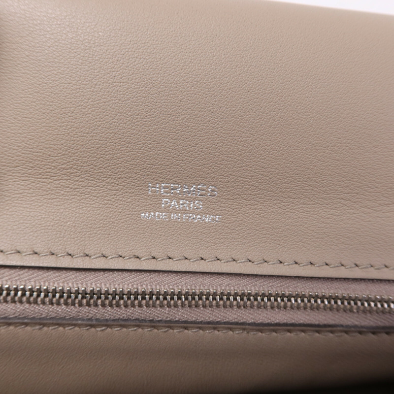 HERMES Togo皮革24/24 35CM銀扣手挽袋Gris Asphalt-5