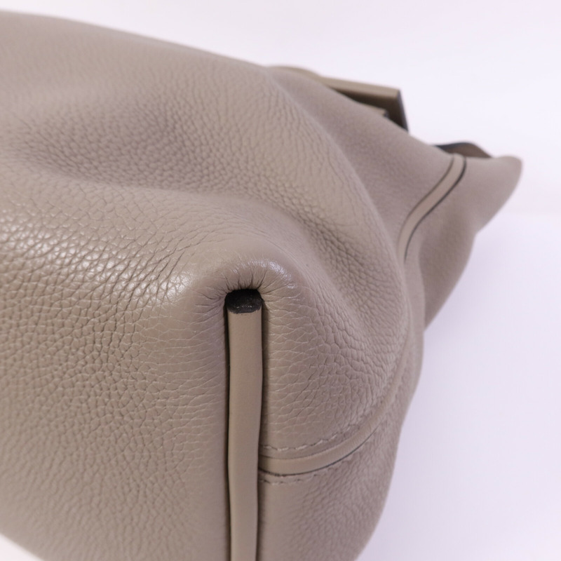 HERMES Togo皮革24/24 35CM銀扣手挽袋Gris Asphalt-9