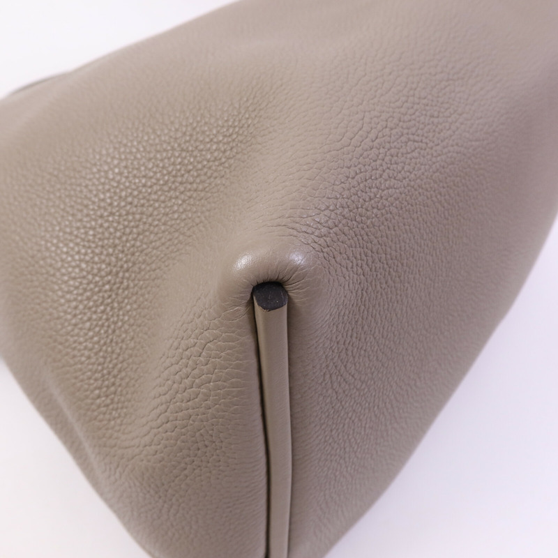 HERMES Togo皮革24/24 35CM銀扣手挽袋Gris Asphalt-12