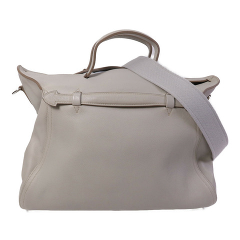 HERMES Evercolor皮革Oxer銀扣手挽肩背兩用袋Gris Perle