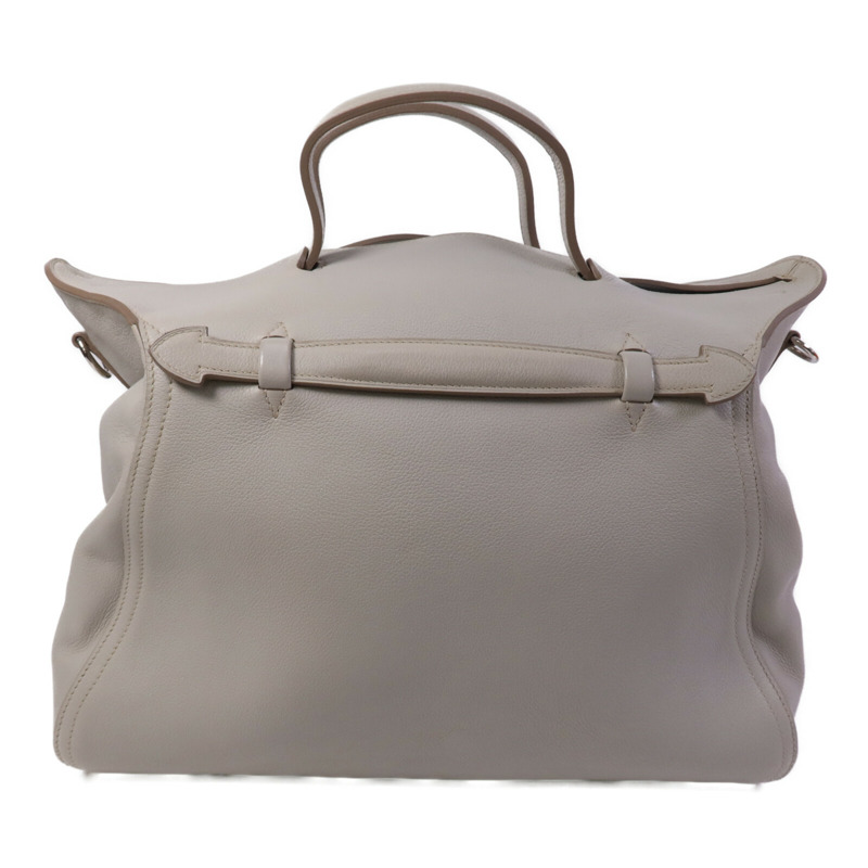 HERMES Evercolor皮革Oxer銀扣手挽肩背兩用袋Gris Perle-1