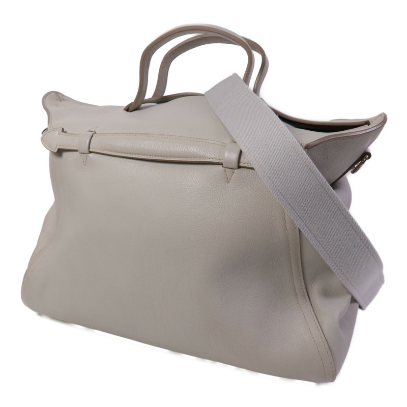 HERMES Evercolor皮革Oxer銀扣手挽肩背兩用袋Gris Perle-2