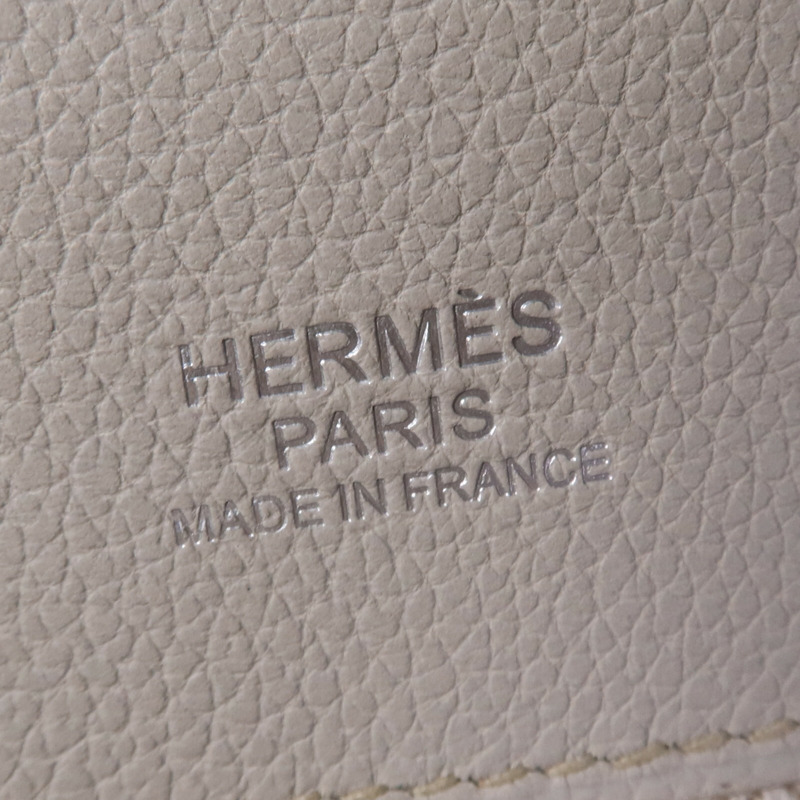 HERMES Evercolor皮革Oxer銀扣手挽肩背兩用袋Gris Perle-4