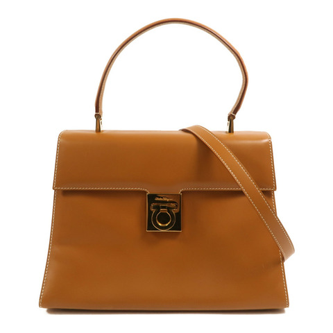 Salvatore Ferragamo 牛皮皮革Gancini Bag金扣手挽肩背兩用袋