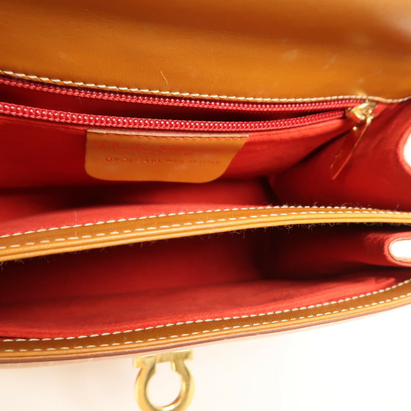 Salvatore Ferragamo 牛皮皮革Gancini Bag金扣手挽肩背兩用袋-4