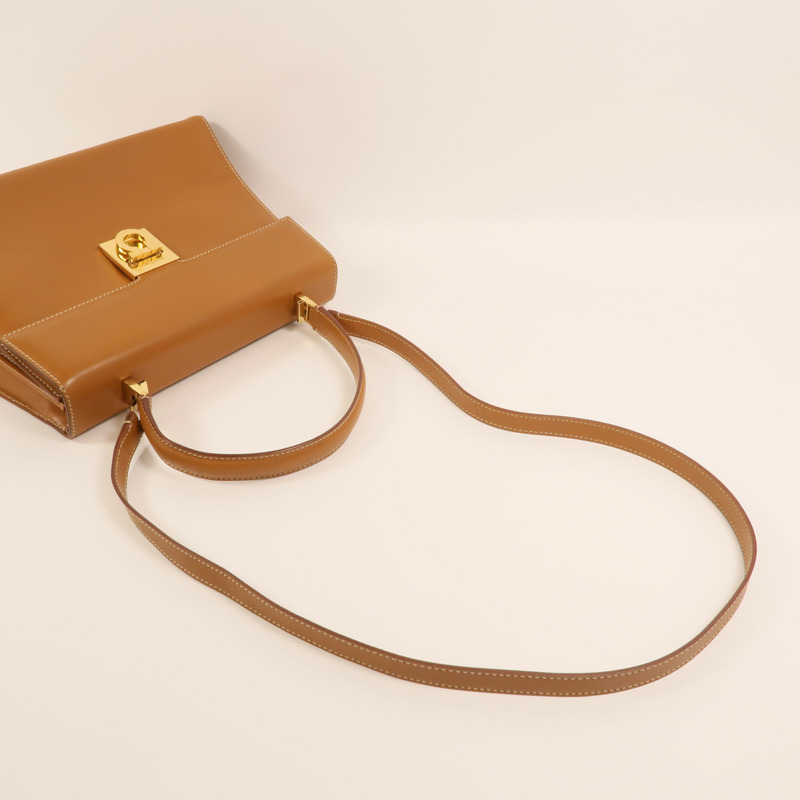 Salvatore Ferragamo 牛皮皮革Gancini Bag金扣手挽肩背兩用袋-6