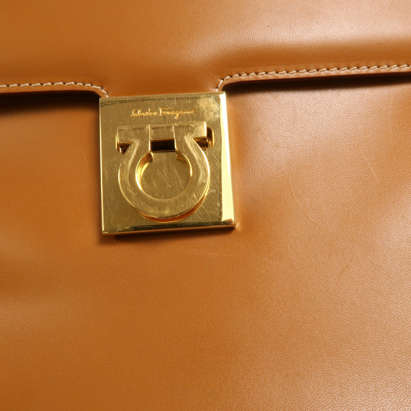 Salvatore Ferragamo 牛皮皮革Gancini Bag金扣手挽肩背兩用袋-7
