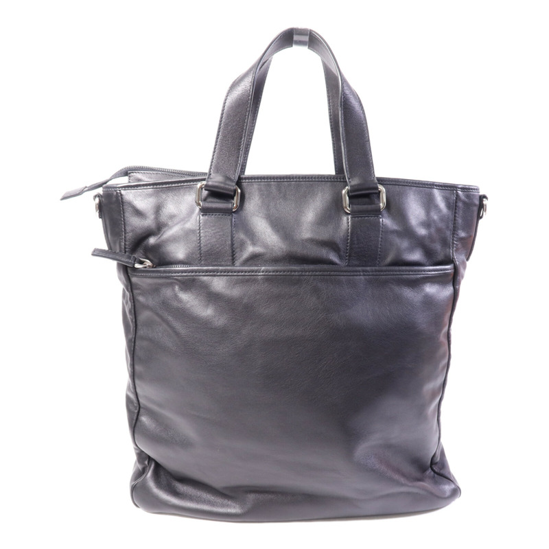 PRADA 牛皮皮革Vintage Handbag銀扣手挽肩背兩用袋-1