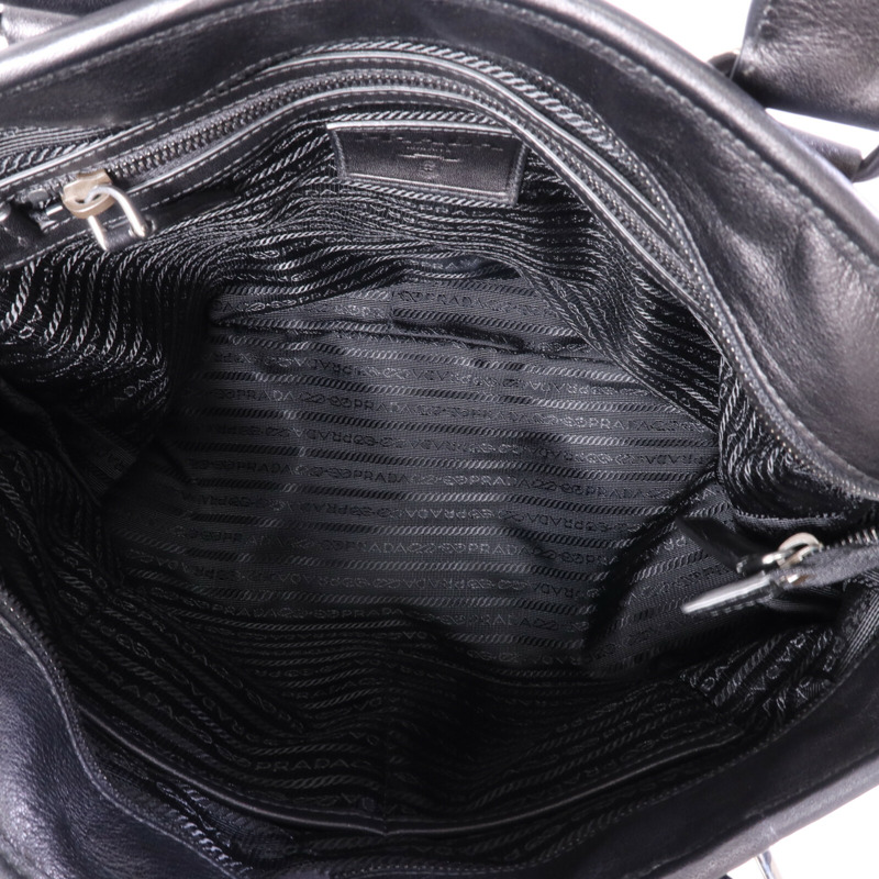 PRADA 牛皮皮革Vintage Handbag銀扣手挽肩背兩用袋-4