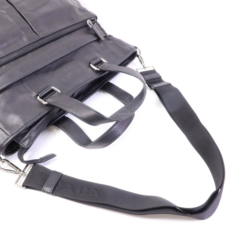 PRADA 牛皮皮革Vintage Handbag銀扣手挽肩背兩用袋-8